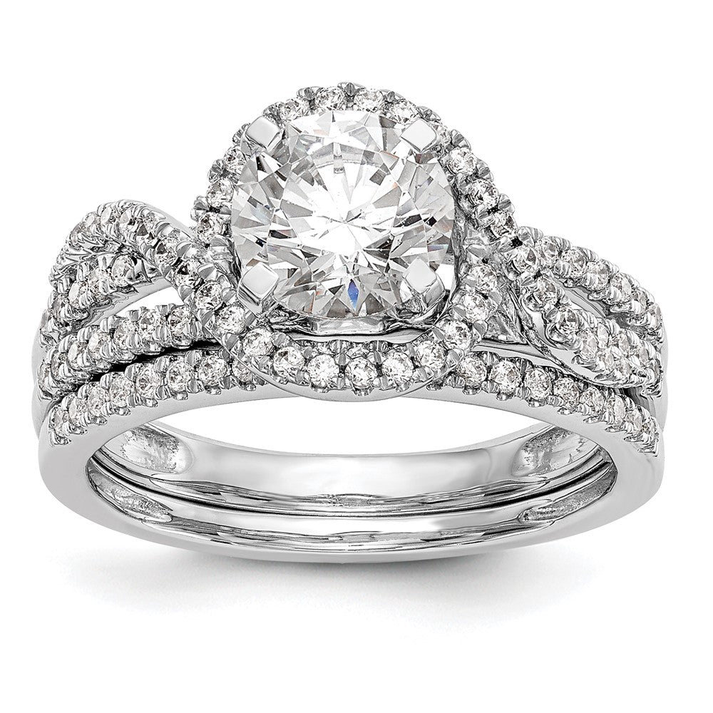 Buy Stylish 14K White Gold Halo Engagement Ring with 1/3 Carat Diamond