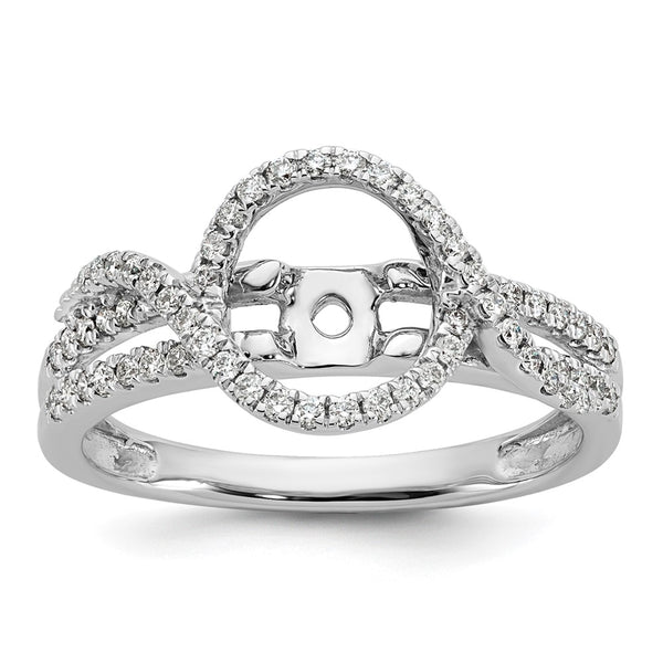 14K White Gold Halo Engagement Ring with 1/3 Carat Diamond - Style GR1-1034577