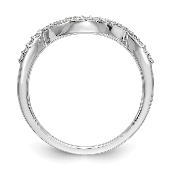 Buy Stylish 14K White Gold Wedding Band with 1/6 Carat Diamond Accents-2