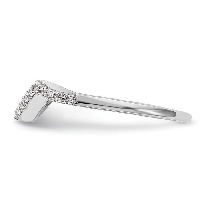 Buy Stylish 14K White Gold Wedding Band with 1/6 Carat Diamond Accents-3