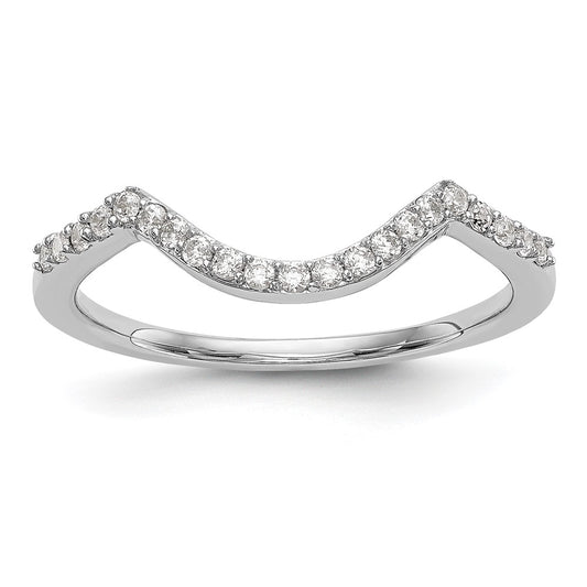 Buy Stylish 14K White Gold Wedding Band with 1/6 Carat Diamond Accents