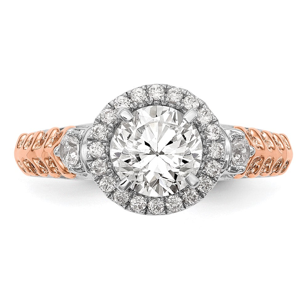 Buy Exclusive 14K Two-Tone Halo Engagement Ring Semi-Mount with 1/4 Carat Diamond