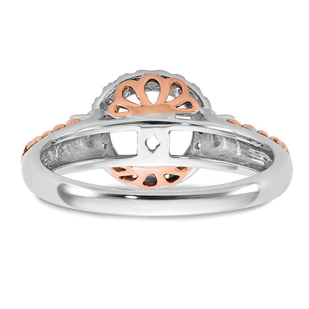 Buy Exclusive 14K Two-Tone Halo Engagement Ring Semi-Mount with 1/4 Carat Diamond