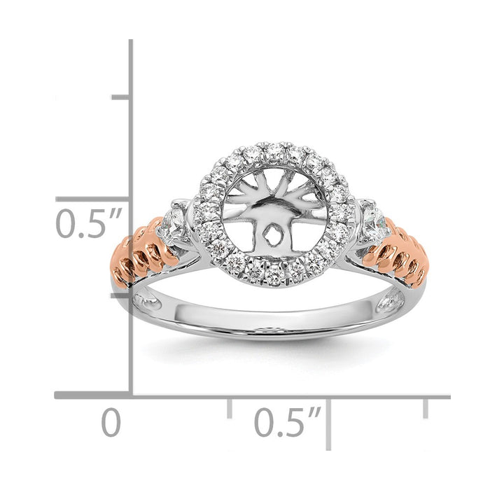 Buy Exclusive 14K Two-Tone Halo Engagement Ring Semi-Mount with 1/4 Carat Diamond-7