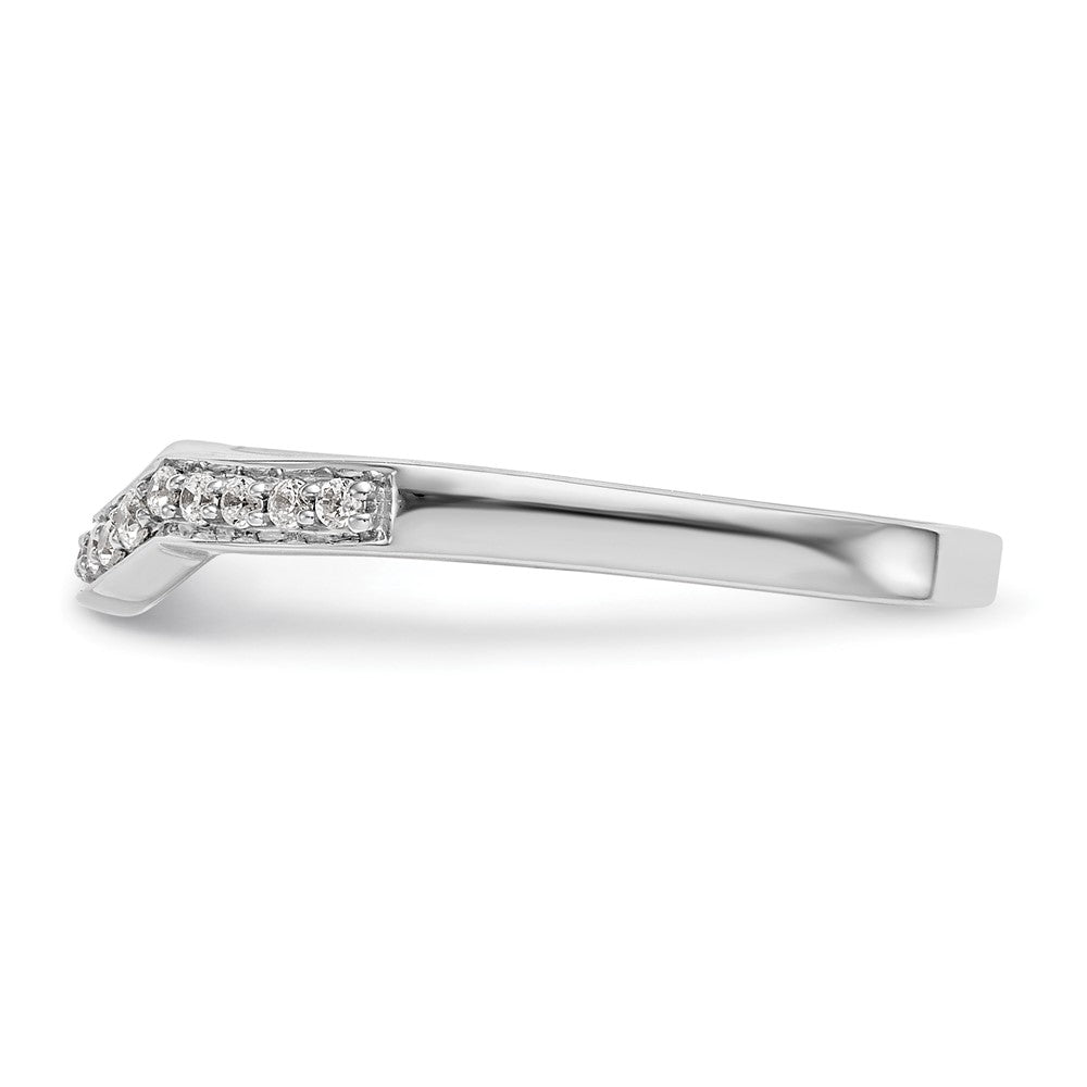High-Quality 14K White Gold Contoured Wedding Band, 1/10 Carat Diamond - Stylish Value