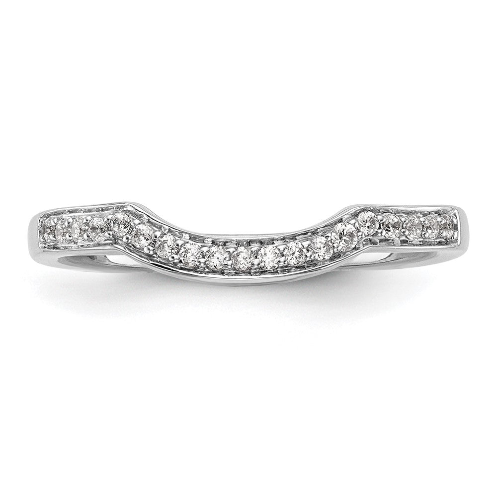 High-Quality 14K White Gold Contoured Wedding Band, 1/10 Carat Diamond - Stylish Value
