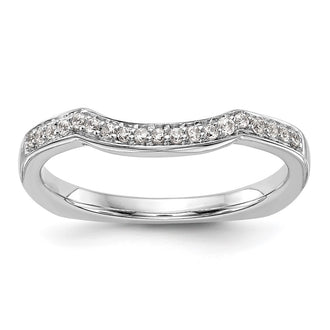 High-Quality 14K White Gold Contoured Wedding Band, 1/10 Carat Diamond - Stylish Value