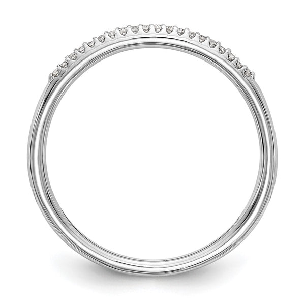 14K White Gold Wedding Band with 1/20 Carat Diamonds - Style GR1-1035435