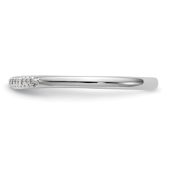 Buy Stylish 14K White Gold Wedding Band with 1/20 Carat Diamonds-3