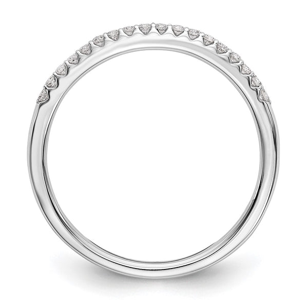 14K White Gold Wedding Band - 1/8 Carat Diamonds