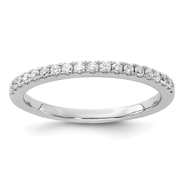 14K White Gold Wedding Band - 1/4 Carat Diamonds
