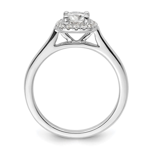 Exclusive 14K White Gold Halo Semi-Mount Engagement Ring for 1/2 Carat