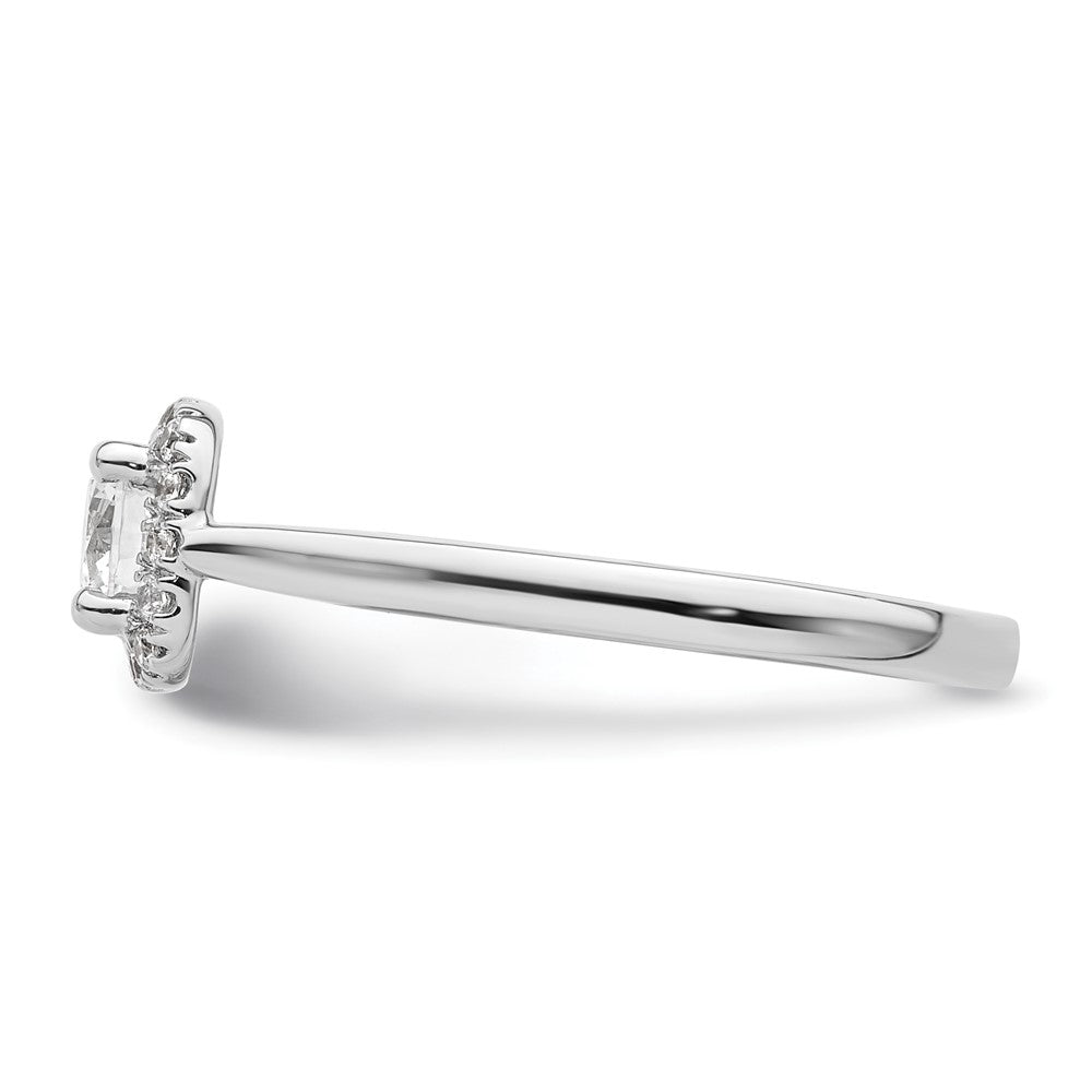 Exclusive 14K White Gold Halo Semi-Mount Engagement Ring for 1/2 Carat