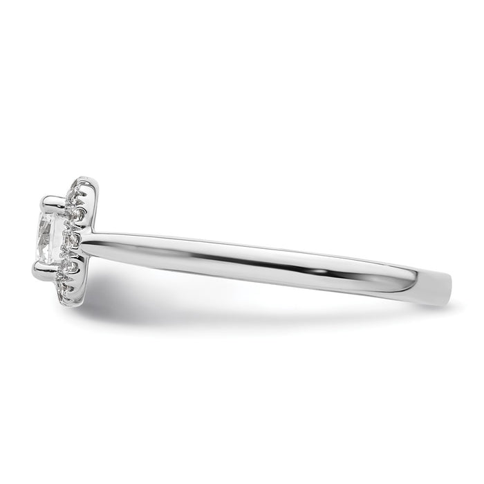 Exclusive 14K White Gold Halo Semi-Mount Engagement Ring for 1/2 Carat-3