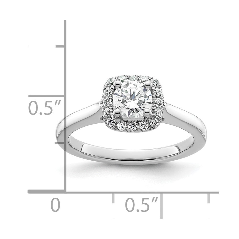 Exclusive 14K White Gold Halo Semi-Mount Engagement Ring for 1/2 Carat