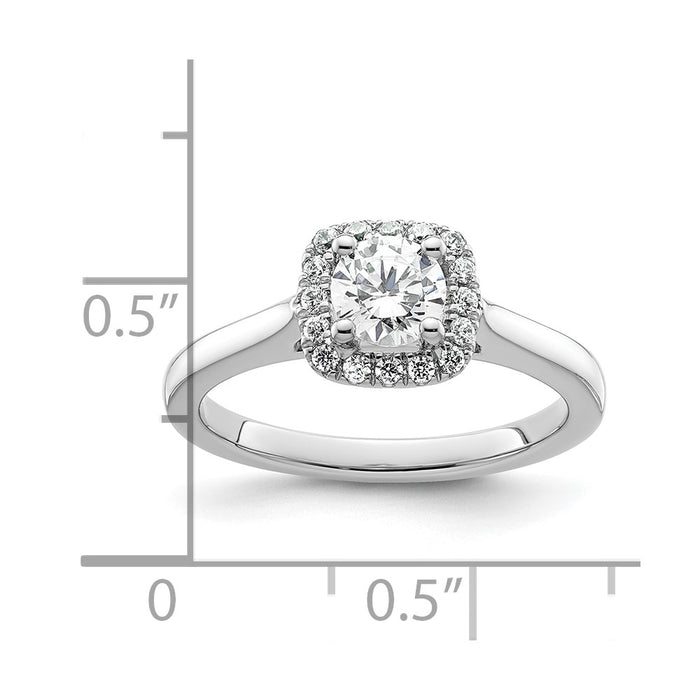 Exclusive 14K White Gold Halo Semi-Mount Engagement Ring for 1/2 Carat-7