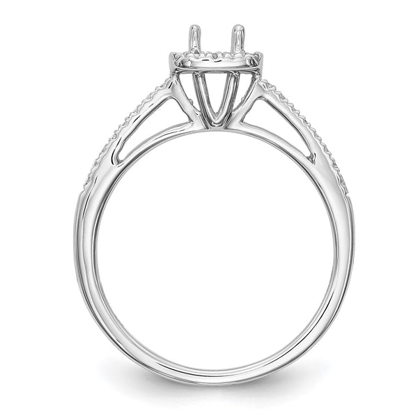 14K White Gold Halo Engagement Ring, 1/3 Carat Center