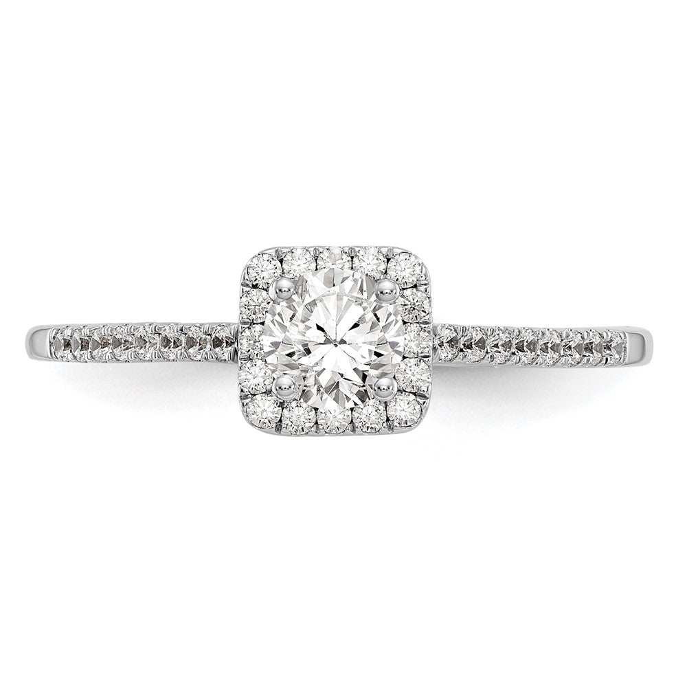 Buy 14K White Gold Halo Engagement Ring, 1/3 Carat Center, Stylish Value!