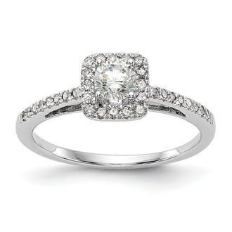 Buy 14K White Gold Halo Engagement Ring, 1/3 Carat Center, Stylish Value!