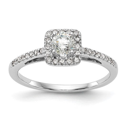 Buy 14K White Gold Halo Engagement Ring, 1/3 Carat Center, Stylish Value!