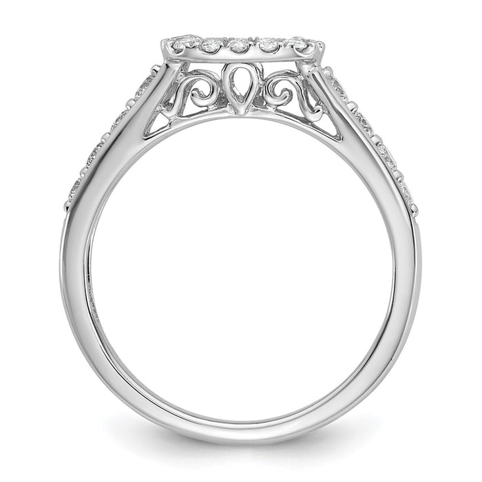 Buy 14K White Gold Halo Engagement Ring, 1/2 Carat Diamond - Stylish Design!-2