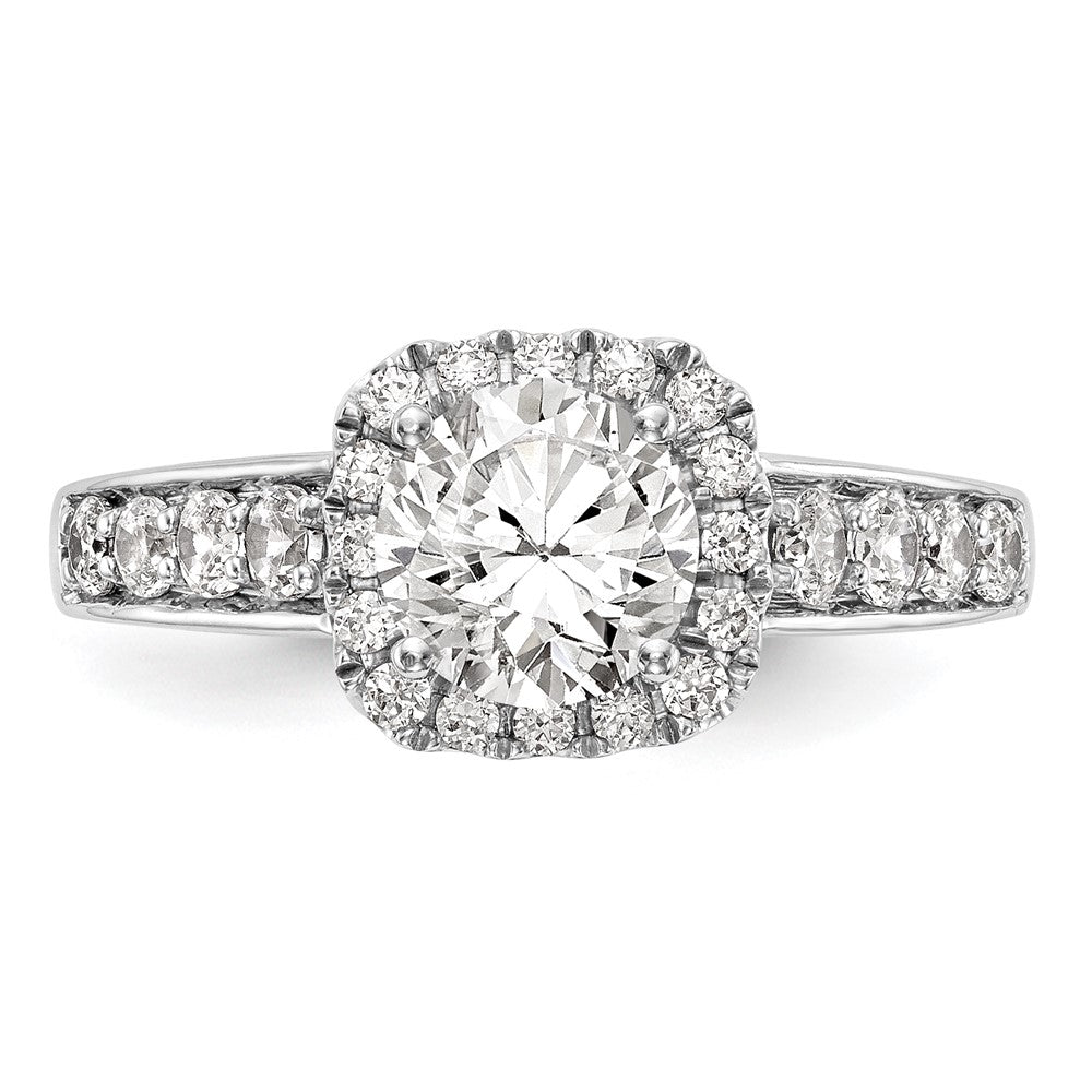 Buy 14K White Gold Halo Engagement Ring, 1/2 Carat Diamond - Stylish Design!