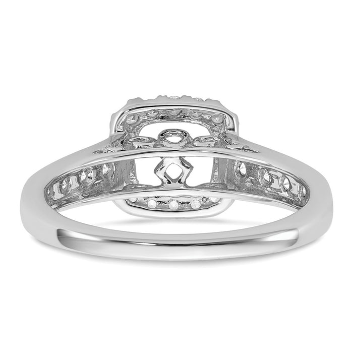 Buy 14K White Gold Halo Engagement Ring, 1/2 Carat Diamond - Stylish Design!-5