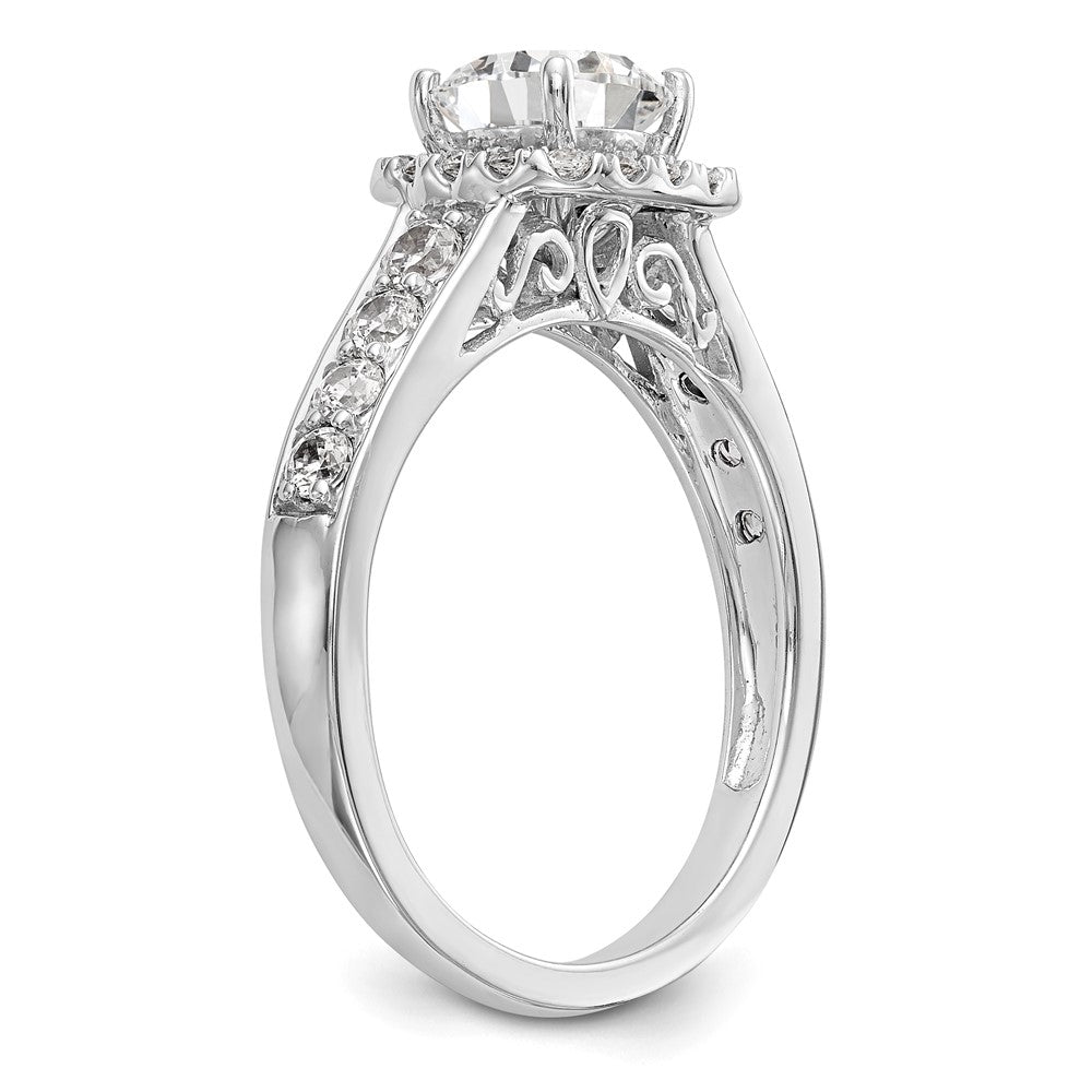 Buy 14K White Gold Halo Engagement Ring, 1/2 Carat Diamond - Stylish Design!