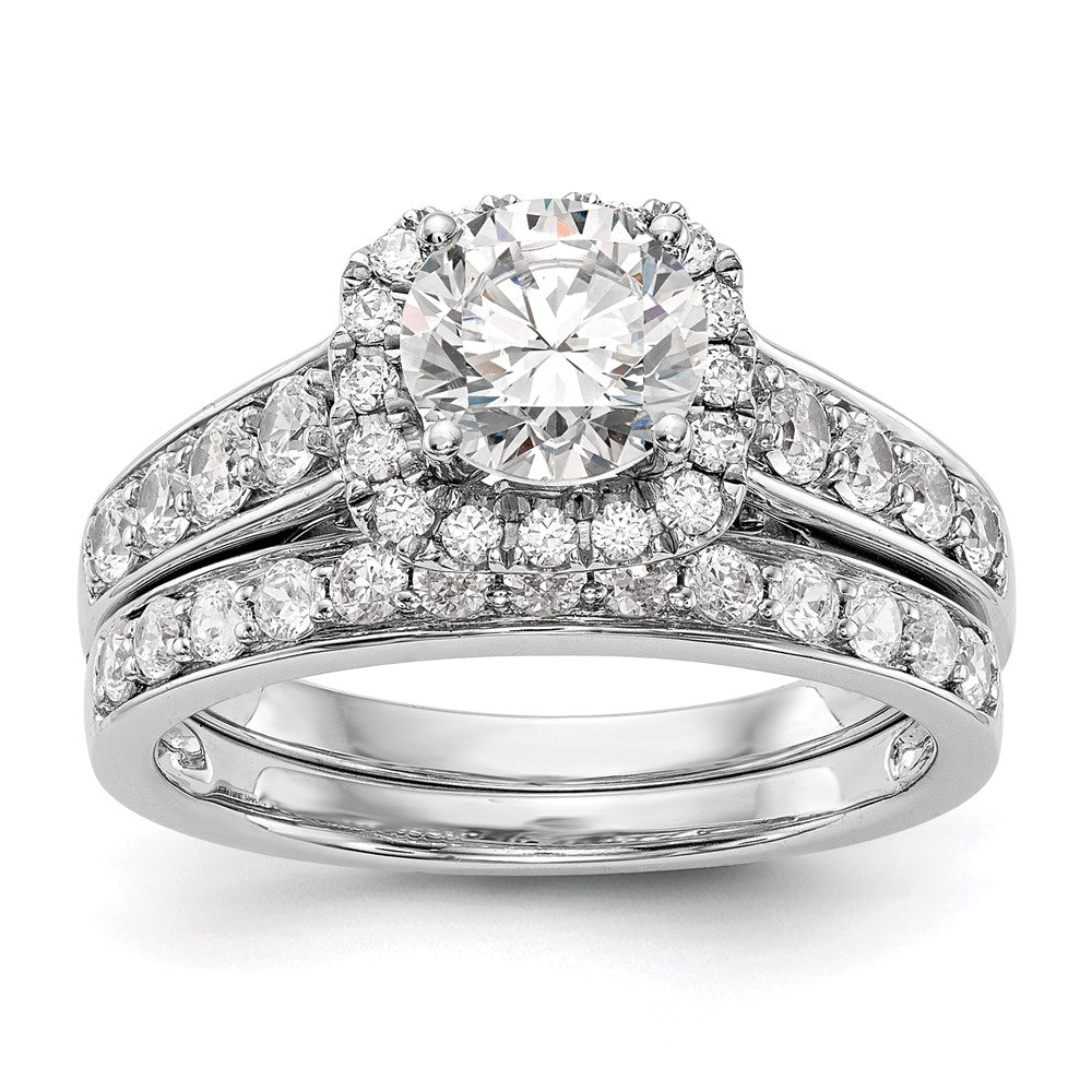 Buy 14K White Gold Halo Engagement Ring, 1/2 Carat Diamond - Stylish Design!