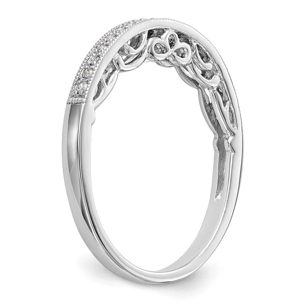 Buy Stylish 14K White Gold Wedding Band Set with 1/10 Carat Diamonds