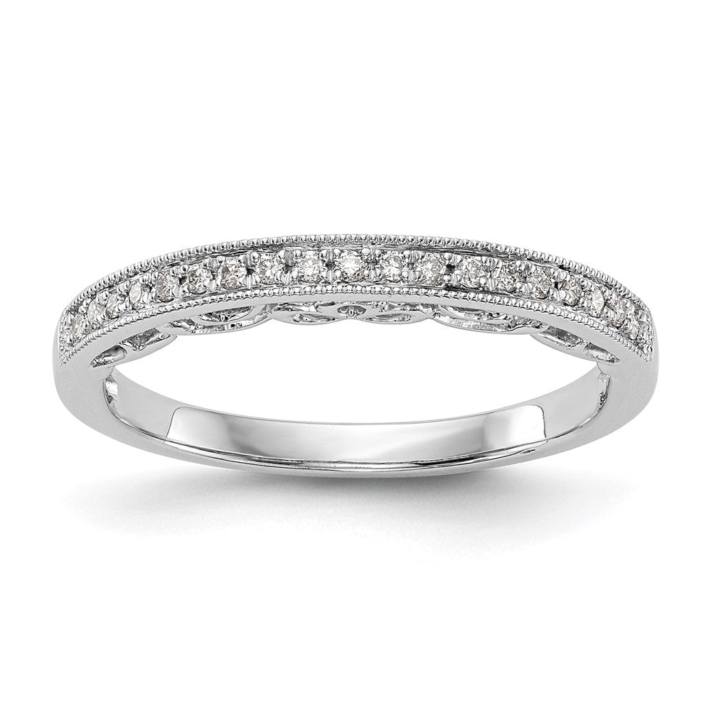 Buy Stylish 14K White Gold Wedding Band Set with 1/10 Carat Diamonds