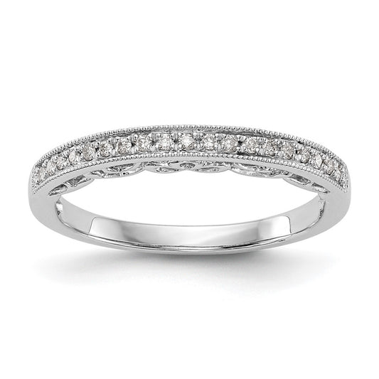 Buy Stylish 14K White Gold Wedding Band Set with 1/10 Carat Diamonds
