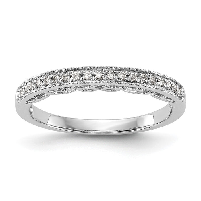 Buy Stylish 14K White Gold Wedding Band Set with 1/10 Carat Diamonds-1