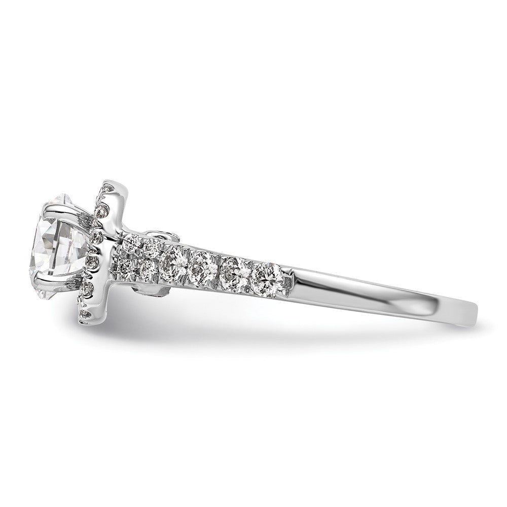 High-Quality 14K White Gold Halo Semi-Mount Engagement Ring, 1/2 Carat Diamond, Stylish Value
