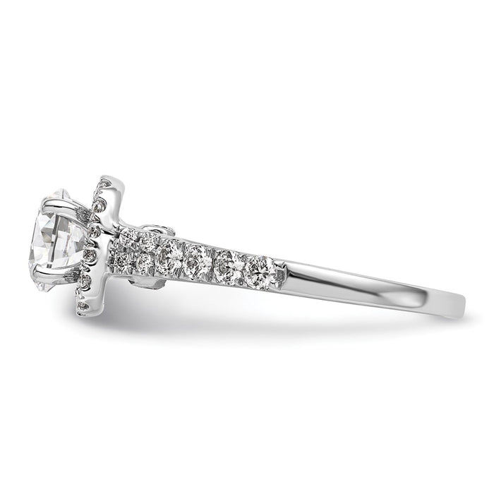 High-Quality 14K White Gold Halo Semi-Mount Engagement Ring, 1/2 Carat Diamond, Stylish Value-3