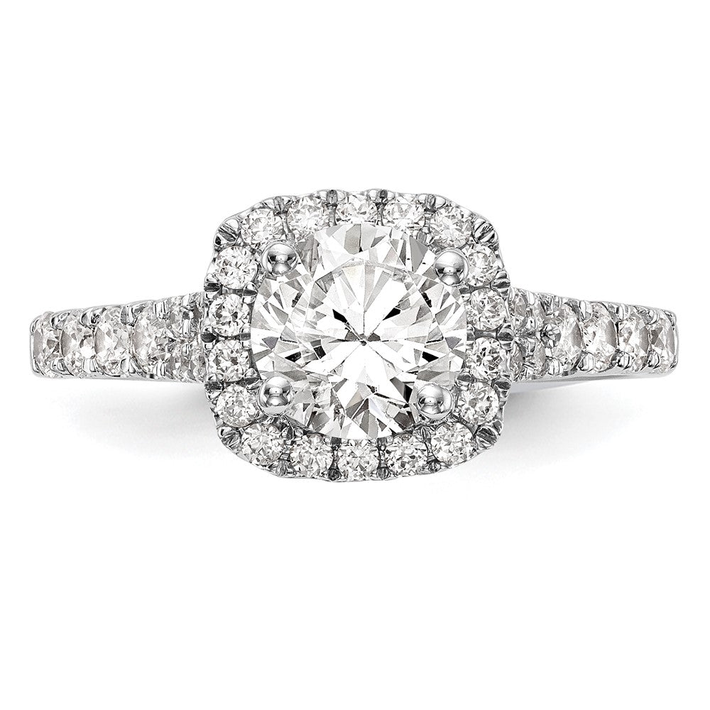 High-Quality 14K White Gold Halo Semi-Mount Engagement Ring, 1/2 Carat Diamond, Stylish Value