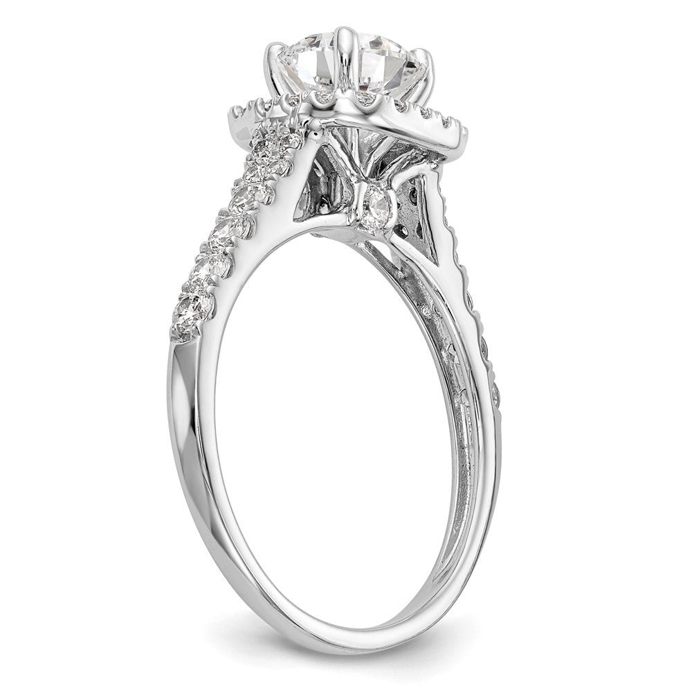 High-Quality 14K White Gold Halo Semi-Mount Engagement Ring, 1/2 Carat Diamond, Stylish Value