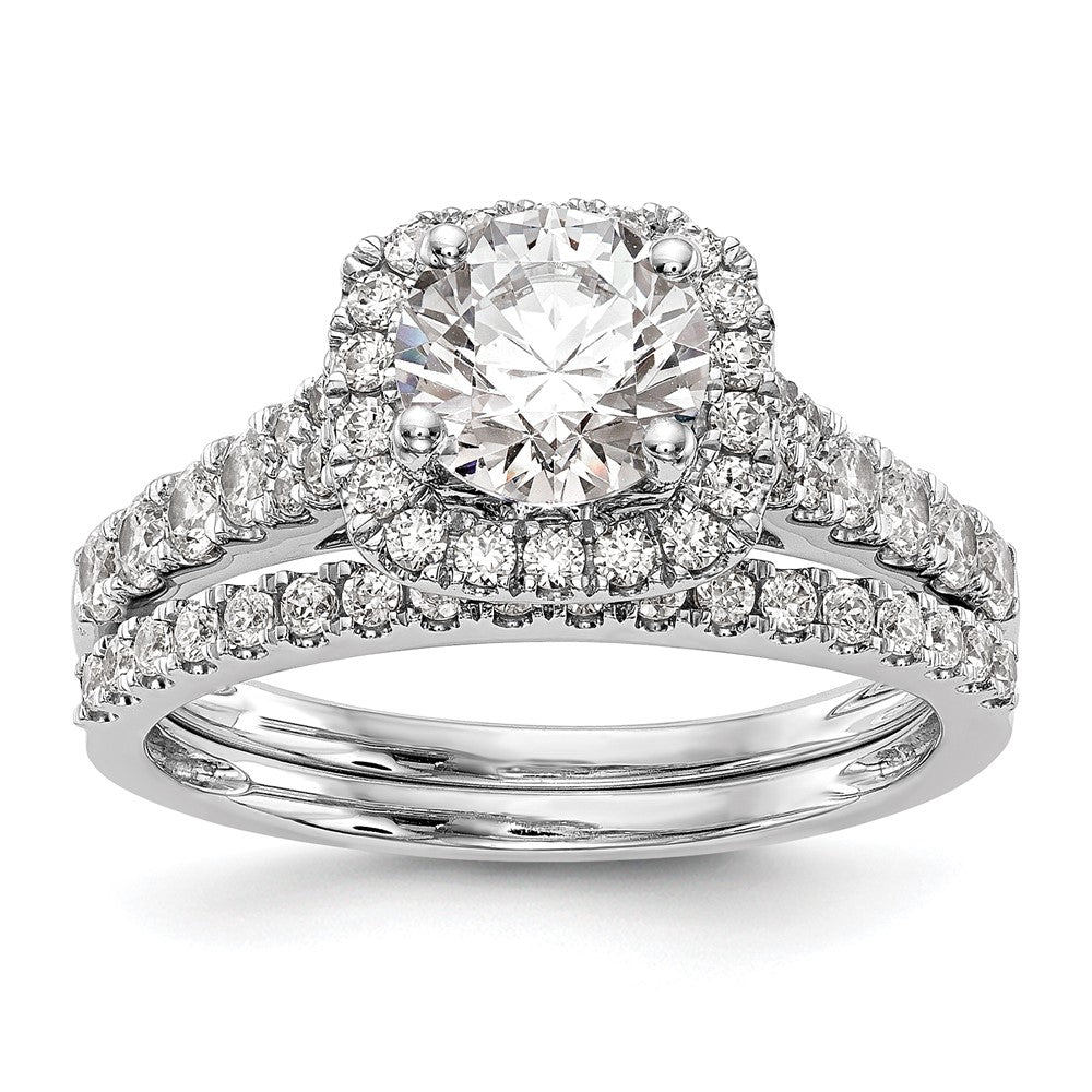 High-Quality 14K White Gold Halo Semi-Mount Engagement Ring, 1/2 Carat Diamond, Stylish Value