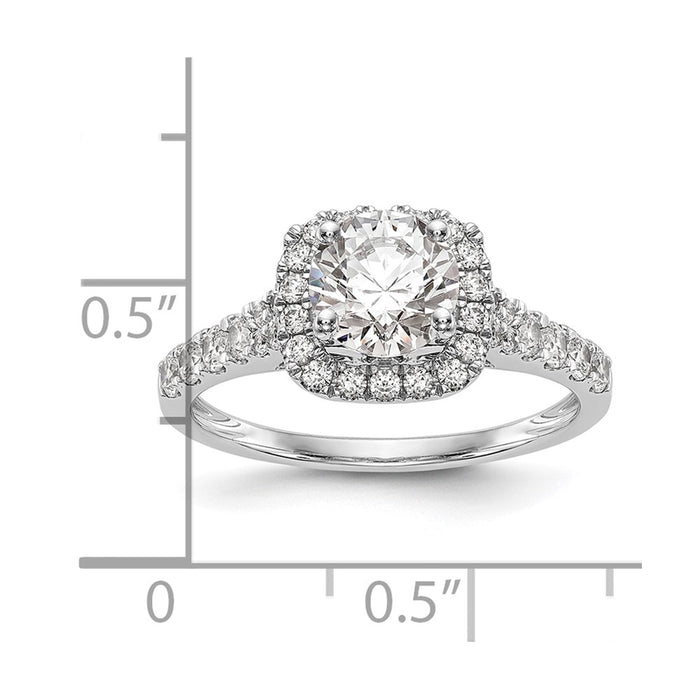 High-Quality 14K White Gold Halo Semi-Mount Engagement Ring, 1/2 Carat Diamond, Stylish Value-8