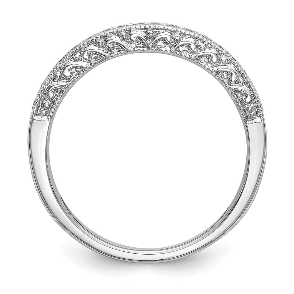 Buy Stylish 14K White Gold Contoured Wedding Band - 1/5 Carat Diamond Value