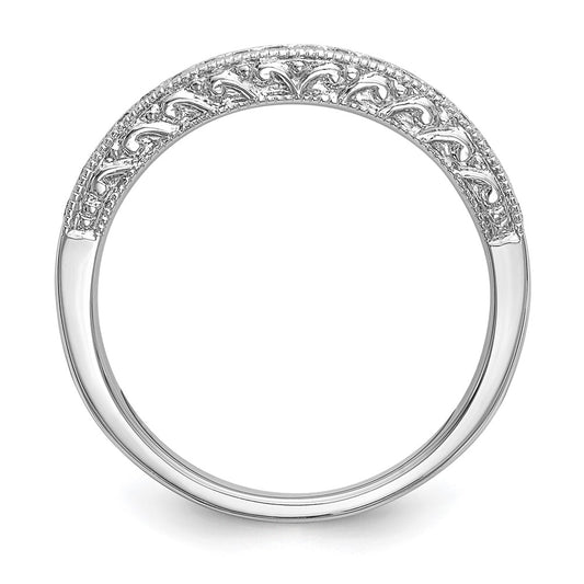 Buy Stylish 14K White Gold Contoured Wedding Band - 1/5 Carat Diamond Value