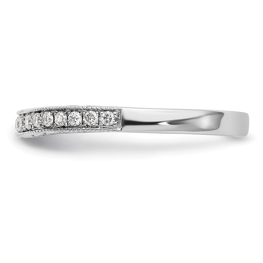 Buy Stylish 14K White Gold Contoured Wedding Band - 1/5 Carat Diamond Value