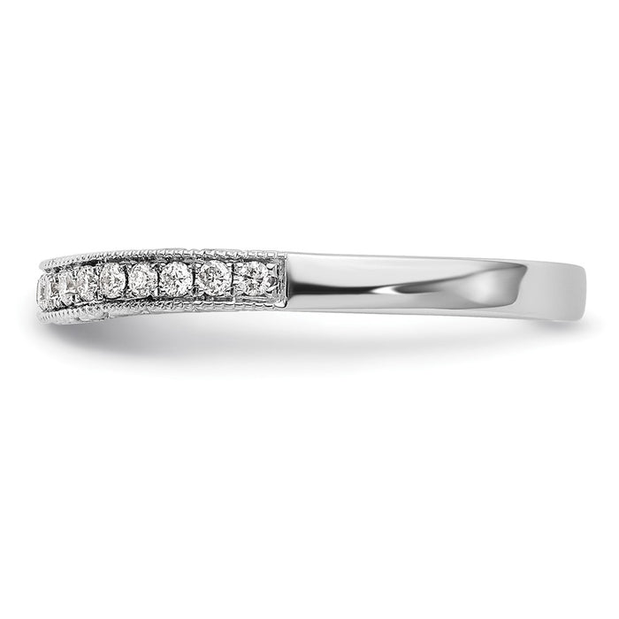 Buy Stylish 14K White Gold Contoured Wedding Band - 1/5 Carat Diamond Value-3