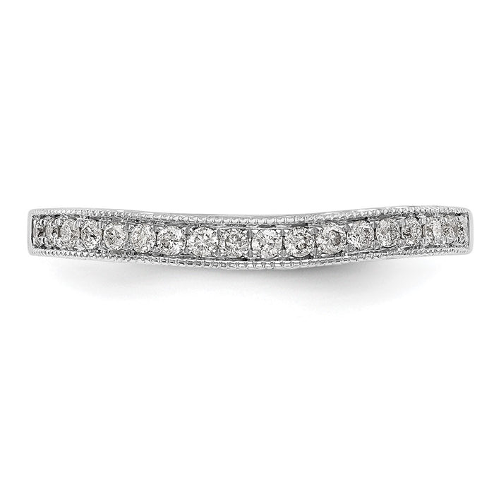 Buy Stylish 14K White Gold Contoured Wedding Band - 1/5 Carat Diamond Value-4