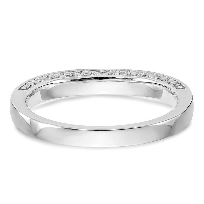 Buy Stylish 14K White Gold Contoured Wedding Band - 1/5 Carat Diamond Value-5