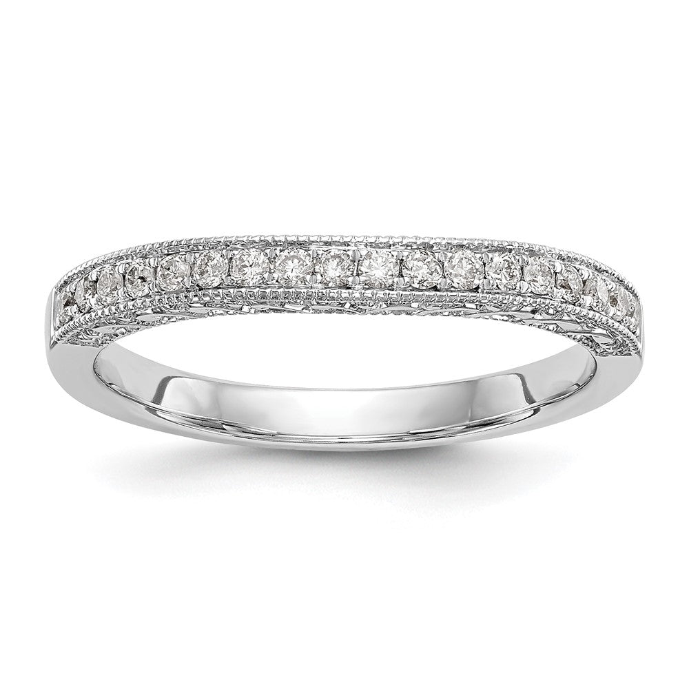 Buy Stylish 14K White Gold Contoured Wedding Band - 1/5 Carat Diamond Value
