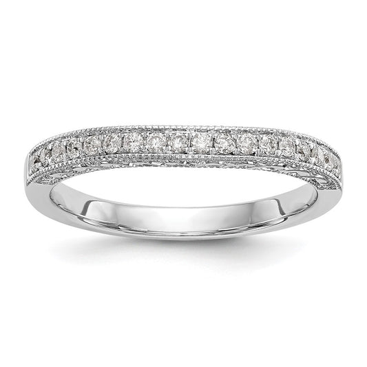 Buy Stylish 14K White Gold Contoured Wedding Band - 1/5 Carat Diamond Value