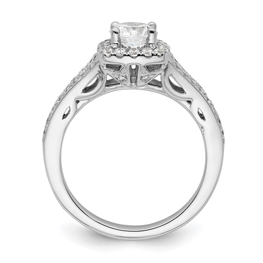 Buy Exclusive 14K White Gold Halo Engagement Ring, 3/4 Carat Center & Accents
