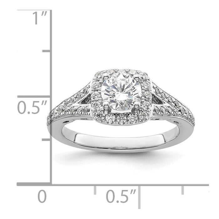 Buy Exclusive 14K White Gold Halo Engagement Ring, 3/4 Carat Center & Accents-7