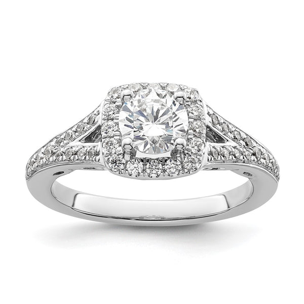 Buy Exclusive 14K White Gold Halo Engagement Ring, 3/4 Carat Center & Accents